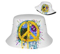 Cappello da Pesca Peace And Love Symbol Cappelli da Spiaggia Impermeabile Cappello A Secchiello Protezione del Sole Bucket Hat per Escursionismo Campeggio Calcio