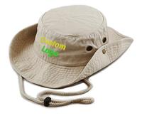 Cappello da pesca personalizzato Cappello di protezione solare a tesa larga con cappello Safari traspirante Cappello da pescatore Cappello da trekking Cappelli Boonie per uomo, cachi, M-3XL