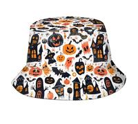 Cappello da Pesca Pumpkin Ghost Bats 12 Cappello da Sole Pieghevole Casual Cappelli Pesca per Escursionismo Estivo Esterno Cappellino Pescatore