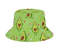 Cappello da Pesca Unisex Avocado Verde Cappello Pescatore Pieghevole Cappelli da Viaggio UV Protezione Cappelli da Sole, per Campeggio, Escursionismo, 56-58cm