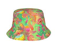 Cappello da Pescatore a Forma di Fungo Magico in Stile Bohémien per Donna Uomo, Cappello da Pescatore Ripiegabile alla Moda per Viaggi in Vacanza al Mare