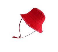 Cappello da pescatore a tesa larga con protezione solare Floppy Bucket per attività all'aperto spiaggia essenziale copricapo da donna a tesa larga sole, Rosso, Taglia unica