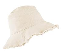 Cappello da Pescatore Anticato con Protezione Solare in Cotone Lavato, Estivo a Tesa Larga - Beige - Taglia Unica