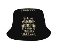 Cappello da Pescatore Behind Every Great Dau-Ghter Is A Truly Amazing Dad Bucket Hat Tendenza Cappelli da Pescatore Traspirante Cappello A Secchiello per Campeggio Spiaggia Vacanze