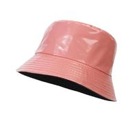 Cappello da pescatore Cappellino solido in pelle trekking uomo pesca impermeabile strada hip-hop pieghevole Per Escursionismo(Light Pink)