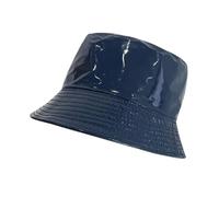 Cappello da pescatore Cappellino solido in pelle trekking uomo pesca impermeabile strada hip-hop pieghevole Per Escursionismo(Deep Blue)