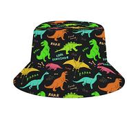 Cappello da Pescatore, Cappello da Pescatore per Donna Uomo, Fantastici Cappelli da Pescatore con Stampa di Dinosauri Cappello da Sole Impacchettabile Unisex per L'Estate Spiaggia all'aperto