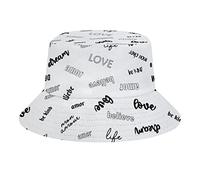 Cappello da Pescatore, Cappello da Pescatore per Donna Uomo, Love Believe Amor Cappelli da Pescatore con Stampa Slogan Cappello da Sole Impacchettabile Unisex per Estate Spiaggia all'aperto