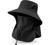 Cappello da pescatore, cappello da sole a tesa larga per uomo/donna con patta per il collo, protezione UV con maschera rimovibile, cappello impermeabile traspirante per safari