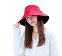 Cappello da Pescatore Cappello da Sole Estivo Pieghevole, Cappello da Pescatore Las Collection, Protezione UV, Crema Solare, Cotone, per La Pesca, Caccia, Tesa Larga, C1 Red, A
