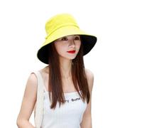 Cappello da Pescatore Cappello da Sole Estivo Pieghevole, Cappello da Pescatore Las Collection, Protezione UV, Crema Solare, Cotone, per La Pesca, Caccia, Tesa Larga, C2 Lemon Yellow, A