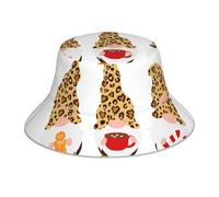Cappello da Pescatore Christmas Gnomes in Leopard Bucket Hat Parasole Cappelli A Secchiello Tendenza Cappello A Secchiello Spiaggia per Vacanze Escursionismo