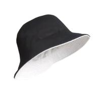 Cappello Da Pescatore Con Approfondimento Allargato A Doppia Faccia A Testa Grande Donna Per Uomo e Donna(Black and beige,L)