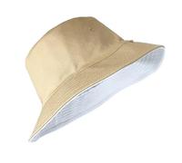 Cappello Da Pescatore Con Approfondimento Allargato A Doppia Faccia A Testa Grande Donna Per Uomo e Donna(Khaki and white,XL)
