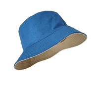 Cappello Da Pescatore Con Approfondimento Allargato A Doppia Faccia A Testa Grande Donna Per Uomo e Donna(Blue khaki,XL)