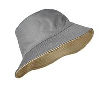 Cappello Da Pescatore Con Approfondimento Allargato A Doppia Faccia A Testa Grande Donna Per Uomo e Donna(Grey and khaki,XL)