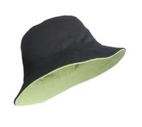 Cappello Da Pescatore Con Approfondimento Allargato A Doppia Faccia A Testa Grande Donna Per Uomo e Donna(Black and green,L)