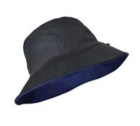 Cappello Da Pescatore Con Approfondimento Allargato A Doppia Faccia A Testa Grande Donna Per Uomo e Donna(Black and blue,XL)