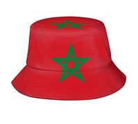 Cappello da pescatore con bandiera del Marocco, alla moda, ripiegabile, per esterni, stile marocchino, unisex, da donna