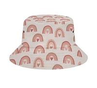 Cappello da Pescatore con Cuori e arcobaleni Cappello da Pescatore Cappello da Sole da Spiaggia da Viaggio