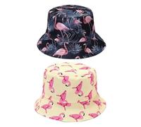 Cappello da Pescatore con Fenicottero da 2 Pezzi Cappello da Pescatore Stampato Cappello da Protezione Solare Cappello da Sole per Esterno Cappello da Spiaggia Cappello da Pesca Unisex