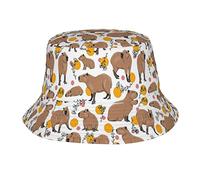 Cappello da Pescatore con Motivo Capibara Animale per Uomo Donna, Cappelli da Sole ripiegabili, Pescatore all'aperto Viaggi Estivi Escursionismo Berretti da Spiaggia Nero