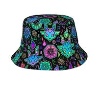 Cappello da Pescatore con Simboli Animali esoterici per Donna Uomo, Cappello da Pescatore Ripiegabile alla Moda per Viaggi in Vacanza al Mare