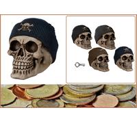 Cappello Da Pescatore Con Teschio Blu Decorativo Salvadanaio Circa 14x14cm