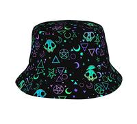 Cappello da Pescatore con Teschio Simbolo Magico per Donna Uomo, Cappello da Pescatore Ripiegabile alla Moda per Viaggi in Vacanza al Mare