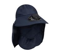 Cappello da pescatore con ventola di raffreddamento, ricaricabile tramite USB, con copertura staccabile per il viso e il collo, tesa grande, per escursionismo, campeggio, essenziale per esterni, con