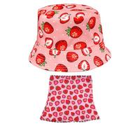 Cappello da Pescatore da Donna 1 Pezzo alla Fragola, Maschera di Protezione Solare 1 Pezzo, Cappello da Pescatore per l'esterno, Cappello da Pesca da Donna