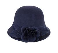 Cappello da pescatore da donna francese a bombetta a tesa corta con fiore | Berretto da pescatore casual per autunno e inverno, elegante, vintage, per cosplay, feste, uso quotidiano