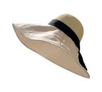 Cappello da pescatore da donna oversize femminile e piccolo, per vacanze primaverili ed estive, pieghevole, Beige, M