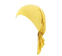 Cappello da pescatore da uomo, 58 fregi, con volant musulmani, cappellini per il sonno, cappelli foderati in raso, impermeabile, giallo., Taglia unica