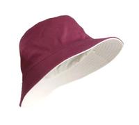 Cappello Da Pescatore Di Grandi Dimensioni A Doppia Faccia Con Approfondimento Allargato Per Uomo e Donna(Wine red-beige,L 57-59CM)
