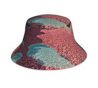 Cappello da pescatore double-face con stampa di petali rosa, cappello da sole unisex per alpinismo all'aperto, pieghevole, da viaggio, spiaggia, pesca, cappello da sole