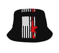 Cappello da Pescatore Guns with American Flag Cappelli A Secchiello Traspirante Cappello A Secchiello Tendenza Bucket Hat per Campeggio Shopping Escursionismo