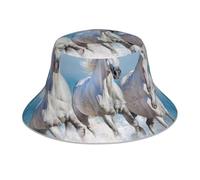 Cappello da Pescatore Horses Running Through The Water Cappelli A Secchiello Tendenza Bucket Hat Parasole Buckethat Campeggio per Escursionismo Spiaggia