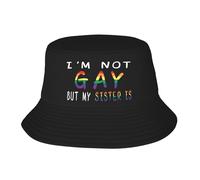 Cappello da Pescatore I'm Not Gay But My Sister Is Cappelli da Pescatore Pieghevole Cappelli A Secchiello Traspirante Cappello A Secchiello per Campeggio Escursionismo Vacanze