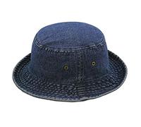 Cappello da pescatore in denim di cotone lavato, 1 pezzo, Blu scuro, L