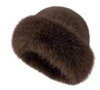 Cappello da pescatore invernale da donna in finta pelliccia, caldo e soffice visone Sherpa, cappello da pescatore stile cosacco russo Ushanka, Caff, Etichettalia unica