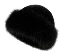 Cappello da pescatore invernale da donna in finta pelliccia, caldo e soffice visone Sherpa, cappello da pescatore stile cosacco russo Ushanka, Nero , Etichettalia unica