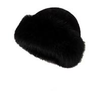 Cappello da pescatore invernale oversize in pelliccia sintetica per donna, cappello da pescatore soffice,cappello caldo e soffice da pescatore peloso da donna per casual, viaggi, sport, sci (Black)