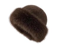 Cappello da pescatore invernale oversize in pelliccia sintetica per donna, cappello da pescatore soffice,cappello caldo e soffice da pescatore peloso da donna per casual, viaggi, sport, sci (Coffee)