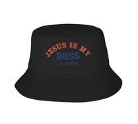 Cappello da Pescatore Jesus Is My Boss Cappelli da Pescatore Tendenza Cappelli A Secchiello Protezione Bucket Hat per Vacanze Spiaggia Campeggio