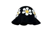 Cappello da pescatore lavorato a maglia colorato scavato per donne primavera e autunno visiera parasole per un viso piccolo (bianco scuro)