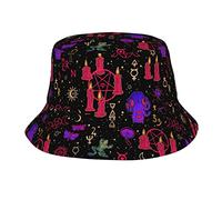 Cappello da Pescatore Magico con Pentagramma e Simboli per Donna Uomo, Cappello da Pescatore Ripiegabile alla Moda per Viaggi in Vacanza al Mare
