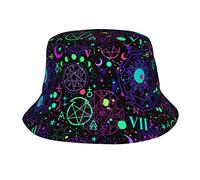 Cappello da Pescatore Magico Luminoso dell'universo alchemico per Donna Uomo, Cappello da Pescatore Ripiegabile alla Moda per Le Vacanze al Mare da Viaggio