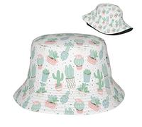 Cappello da Pescatore Modello Carino di Cactus E Succulente Pieghevole Cappello da Secchio Protezione del Sole Cappellino per Pesca Spiaggia Caccia