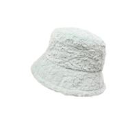Cappello da pescatore peloso da donna in tinta unita caldo peluche cappello da pescatore Lei Feng cappello cappello guanti set donne, Verde menta, Taglia unica